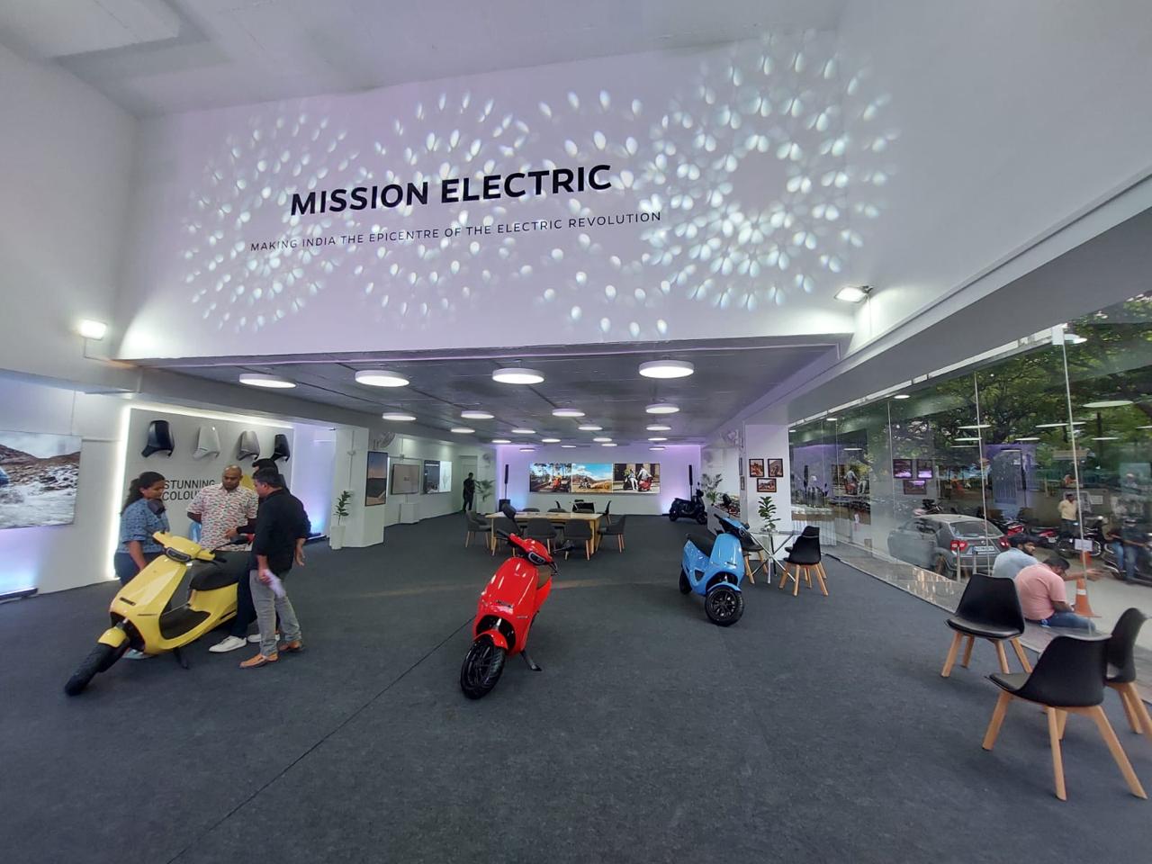 Ola Showroom Indiranagar — turnkey interior works including false ceiling and flooring by Shazfan Associates